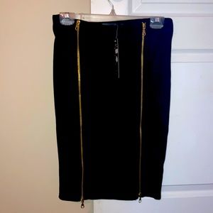 Black with gold zipper skirt